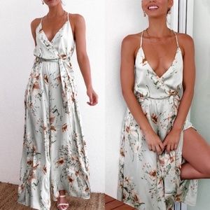Floral Printing side slit Jumpsuit